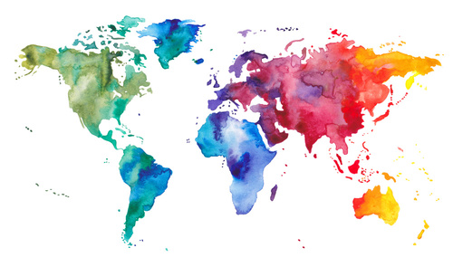 Mappemonde en couleurs