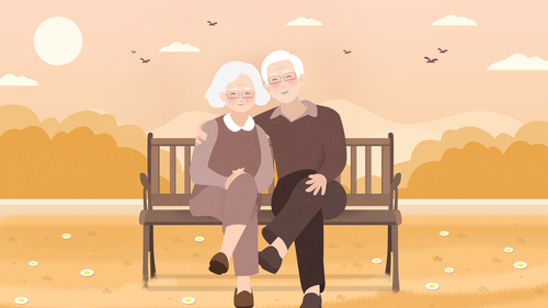 personnes âgées sur un banc