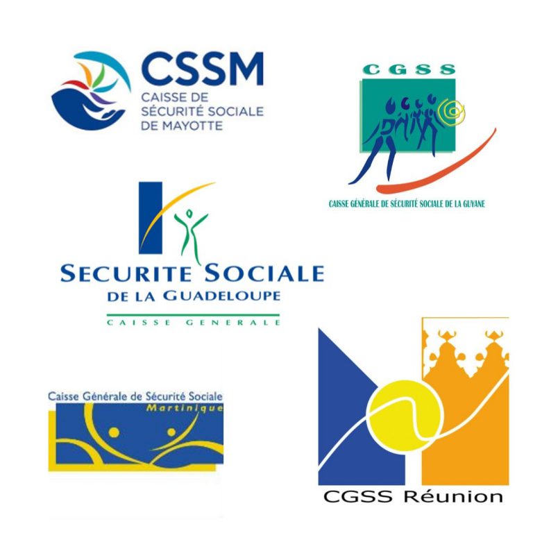 logos des différentes CGSS en Outre-Mer