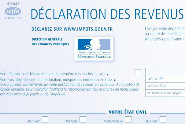 déclaration des revenus cerfa n°2042