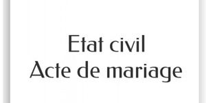 état civil acte de mariage