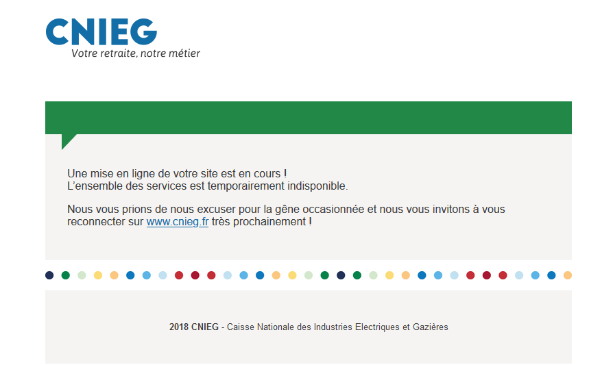 site_internet_cnieg_maintenance | Pension de reversion CNIEG site en maintenance