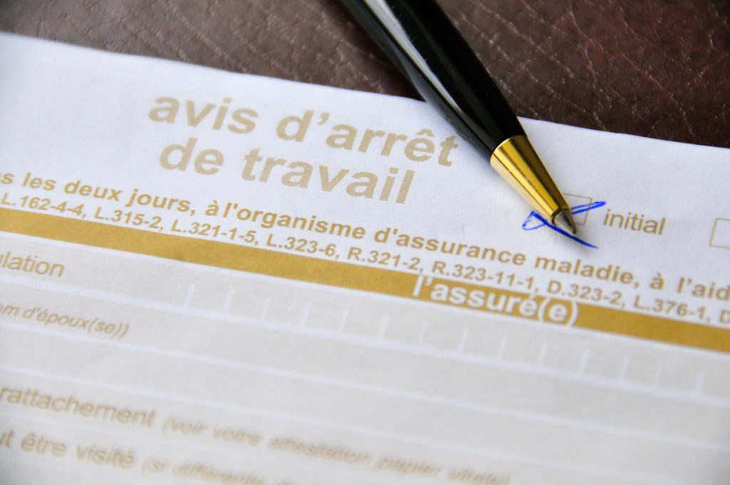 avis d'arrêt maladie