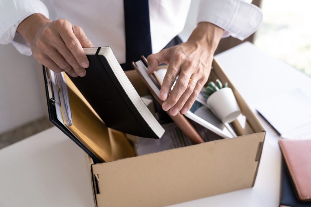 départ entreprise carton