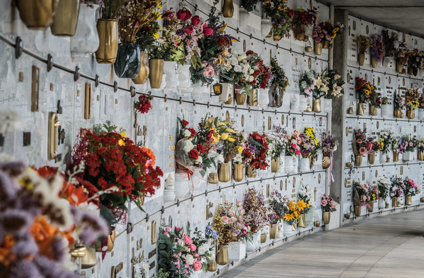 Italian Cemetery. Columbarium With Urns | Pension de reversion