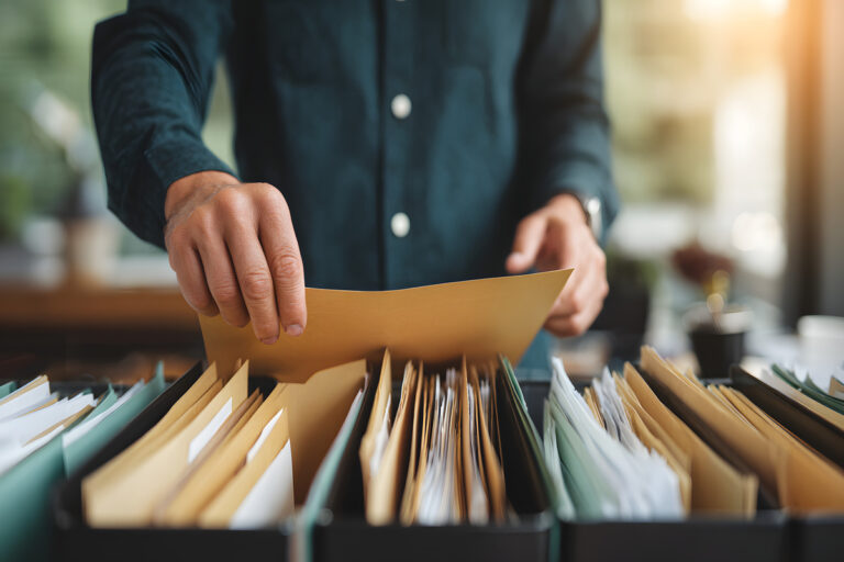 Consultation d'un dossier administratif pour une demande de pension de réversion CNRACL.