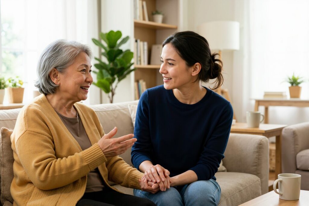 échange sur les démarches de pension de réversion en EHPAD.