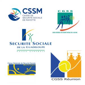 logos des différentes CGSS en Outre-Mer