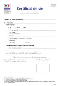 certificat de vie république française